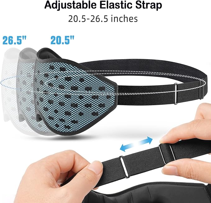 LitBear Breathable Sleep Mask, 3D Eye Mak Sleep for Side Sleepers Women Men, Light Blocking Sleeping Mask with Adjustable Strap, Soft Lightweight Eye Cover for Travel, Night Work, Nap -Ice Blue-Velvo Beauty