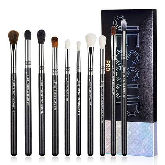 Jessup Eyeshadow Brush Set Professional Eye Blending Brushes for Lid Small Fluffy Soft Eye Brushes 10pcs, T331-Velvo Beauty