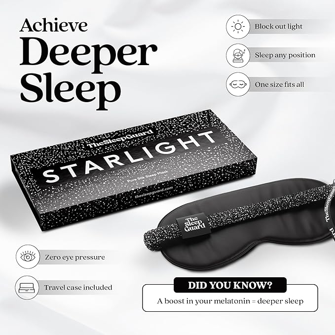 Pure Silk Sleep Mask [100% 6A Mulberry Silk, 22 Momme] Light Blocking Travel Essentials. Eye Masks for Sleeping. Black Oeko-Tex Blindfold. Eye Covers for Men & Women-Velvo Beauty