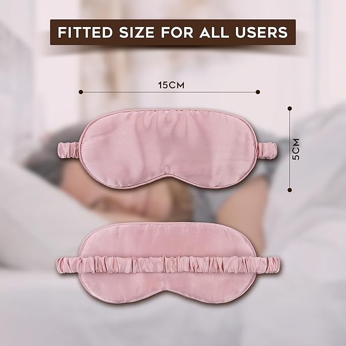 in Flight Mind Mulberry Silk Sleep Mask, Eye Mask for Sleeping with Elastic Headband, Super Soft Sleeping Mask,Comfortable Silk Eye Sleep Mask, Sleep Eye Mask for Night Sleeping, Travel, Nap(Pink)-Velvo Beauty