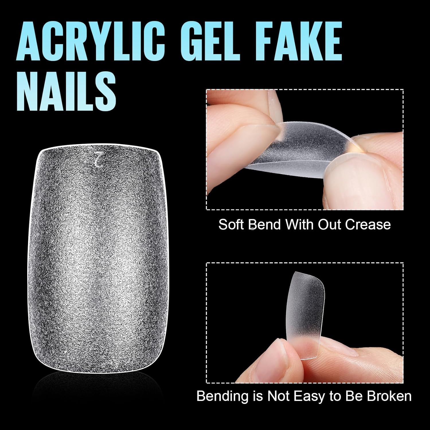 TOMICCA Short Square Nail Tips 240Pcs Pre-buff Full Matte Acrylic Fake Nails, 15 Sizes Full Cover Press on Nail for Extension Manicure Home DIY Nail Art-Velvo Beauty