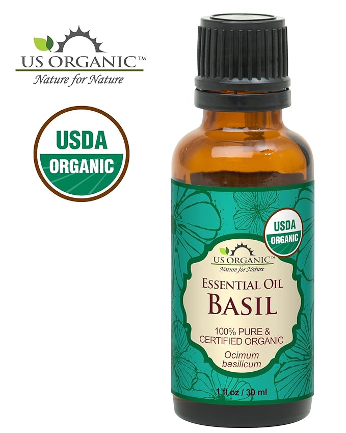US Organic 100% Pure Basil Essential Oil - USDA Certified Organic, Steam Distilled W/Euro droppers (More Size Variations Available) (30 ml / 1 fl oz)-Velvo Beauty