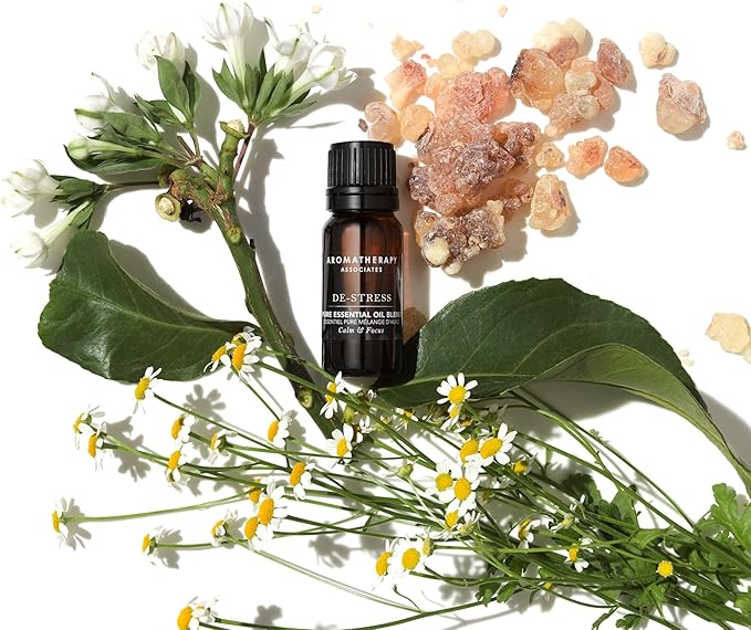 Aromatherapy Associates De-Stress Pure Essential Oil Blend. Premium Undiluted Blend to Clear The Mind. Hand-Crafted with Frankincense, Chamomile and Petitgrain (0.33 fl oz)-Velvo Beauty