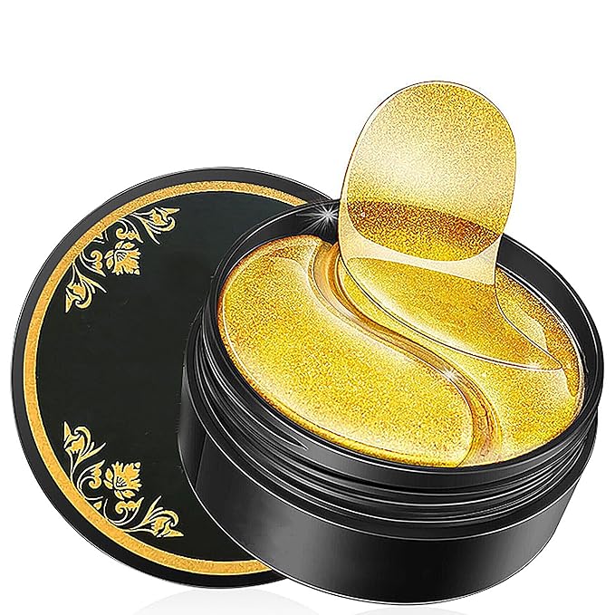 Under Eye Patches, 24K Gold Under Eye Patches for Puffy Eyes and Dark Circles, Under Eye Treatment, Fine Lines & Puffiness, 60 Pairs Collagen Eye Gel Pads for Personal Care-Velvo Beauty