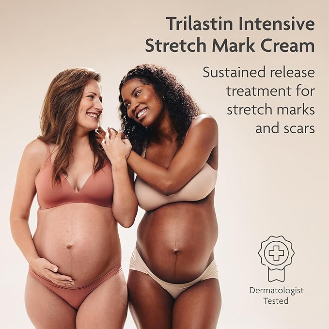 TriLASTIN-SR Intensive Stretch Mark Cream (5.5 oz.) for Pregnancy, Scar Cream and Moisturizing Lotion, Cocoa Butter, Scar Treatment, Hypoallergenic and Paraben-Free-Velvo Beauty