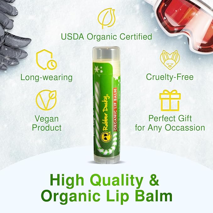 Rubber Ducky Carefree Natural Organic Lip Balm - Instant Hydration & Lip Moisturizer for Very Dry Lips - Vanilla Mint Lip Balm Flavor with Vitamin E - Vegan, Certified Organic Lip Care - 3 Pack-Velvo Beauty
