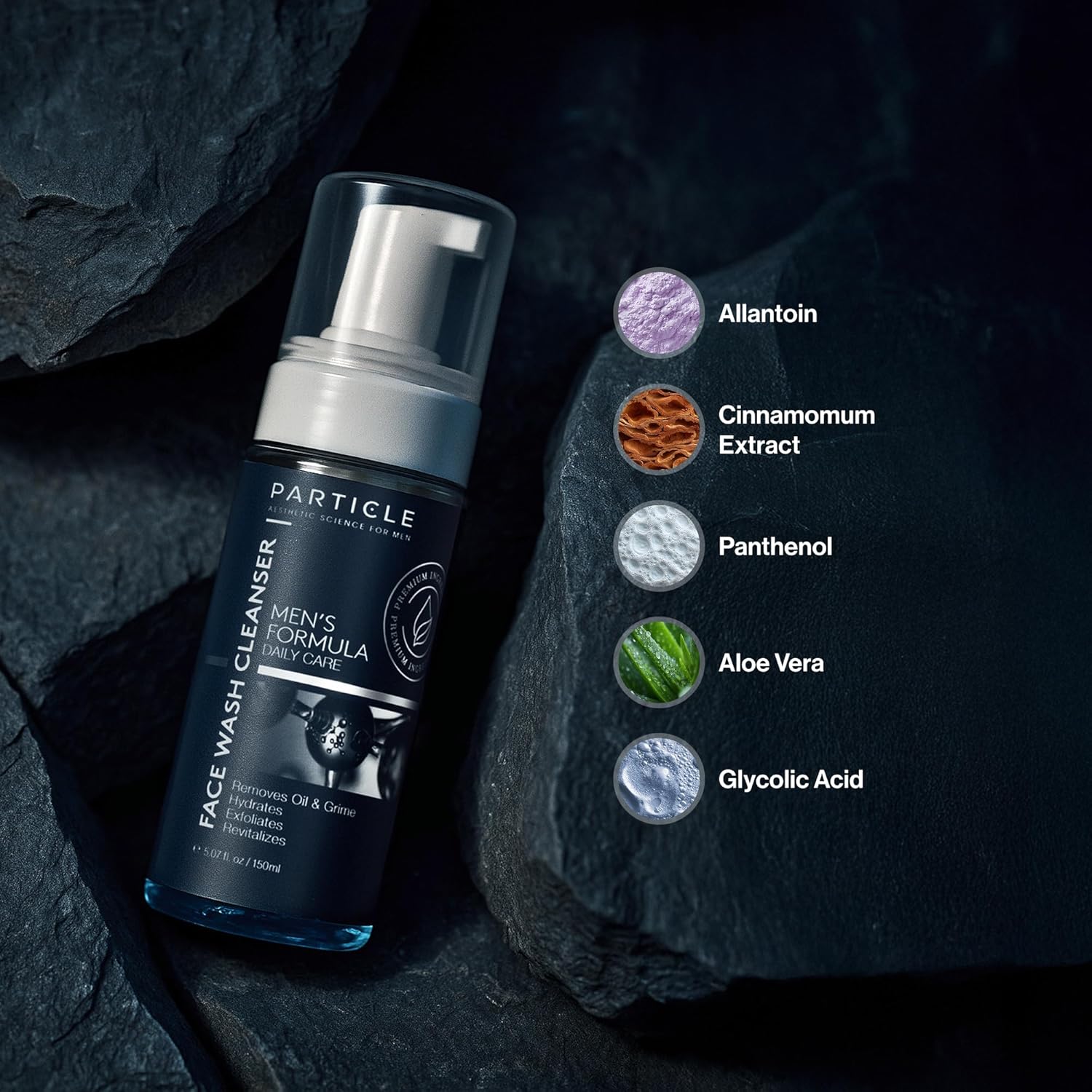 Particle Mens Face Wash - Anti Aging Face Cleanser for Men (5.07 Oz) - Daily Moisturizing Face Wash for Men - Revitalizes, Hydrates & Soothes, All Skin Types & All Ages-Velvo Beauty