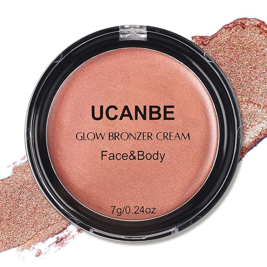 UCANBE Face & Body Cream Bronzer, Natural Coral Warm Sun-Kissed Glow Blusher, Buildable Blendable for Long Lasting Radiant Glow, Luminous Bronzing Highlighting Multi-Use Makeup Palette-Velvo Beauty