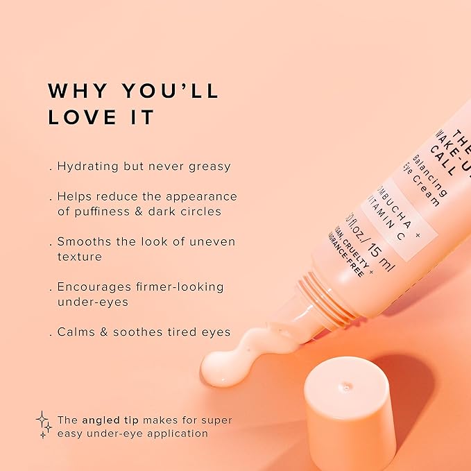 Avatara - Kombucha The Wake-Up Call Eye Cream, Eye Cream for Dark Circles and Puffiness, Under Eye Cream with Caffeine, Vitamin C, and Tumeric, Caffeine Eye Cream for All Skin Types, 0.05 Fl. Oz.-Velvo Beauty