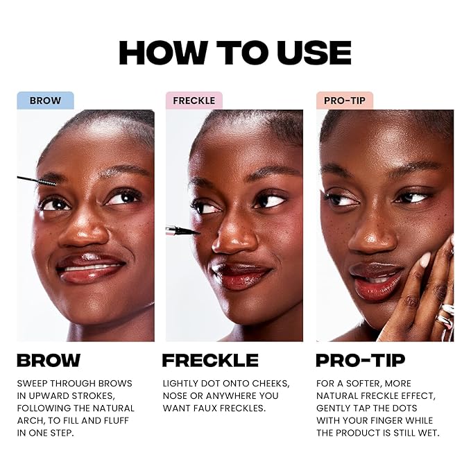 Sacheu Brow & Freckle STAY-N Tinted Eyebrow Gel & Faux Freckle Pen — 2-in-1 Longwear Water Resistant Brows Tint, Cruelty-Free & Vegan, Caramel Latte-Velvo Beauty