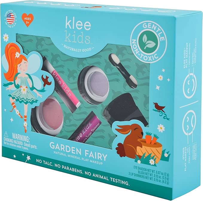 Luna Star Naturals Klee Kids 4 PC Makeup Up Kits with Compacts (Garden Fairy)-Velvo Beauty