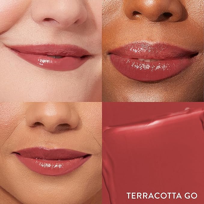 LAURA GELLER NEW YORK Jelly Balm Moisturizing Tinted Lip Balm - Terracotta Go - Hydrating Vitamin E - Semi-Shine Finish-Velvo Beauty