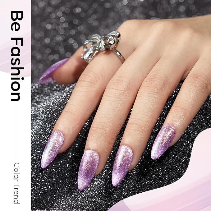 modelones Holographic Glitter Cat Eye Gel Nail Polish Kit 6 Colors with Magnet Romantic Rainbow Galaxy Series Pastel Gel Polish Soak Off Led Gel Nail Polish Set Nail Art Gel Manicure Salon DIY Gifts-Velvo Beauty