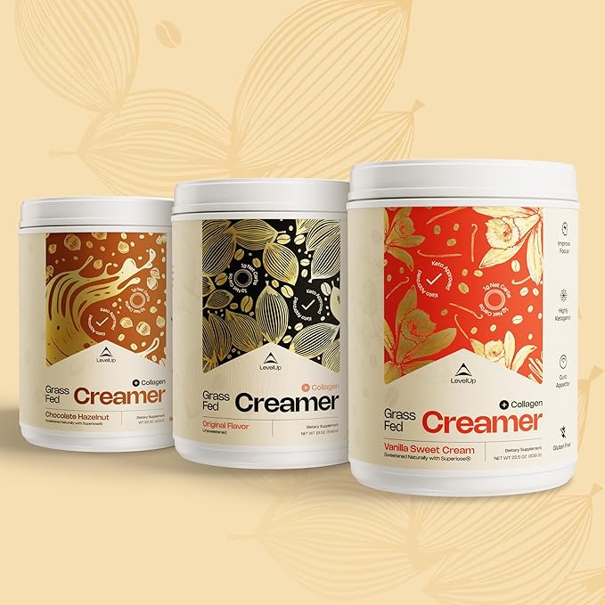 LevelUp Creamer, with Energizing MCT Oil and Collagen Peptides, Keto Coffee Creamer, Supports Natural Energy & Ketone Production - Pumpkin Spice Latte-Velvo Beauty