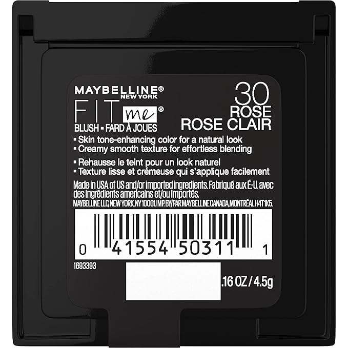 Maybelline Fit Me Powder Blush, Lightweight, Smooth, Blendable, Long-lasting All-Day Face Enhancing Makeup Color, Rose, 1 Count-Velvo Beauty