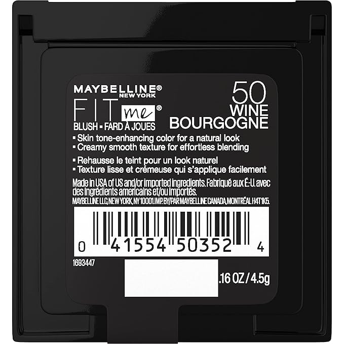 Maybelline Fit Me Blush, Lightweight, Smooth, Blendable, Long-lasting All-Day Face Enhancing Makeup Color, Wine, 1 Count-Velvo Beauty