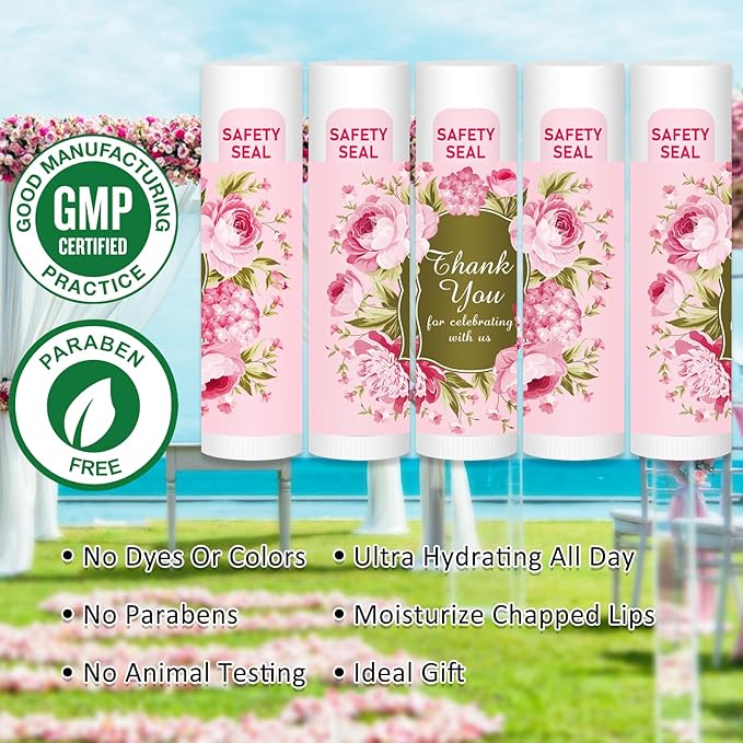 DMSKY Lip Balm Bulk 60 Pcs, Bridal Shower Gifts for Guests,Thank You Gifts for Coworkers Women Men, Bridal Wedding Favors for Guests-Velvo Beauty
