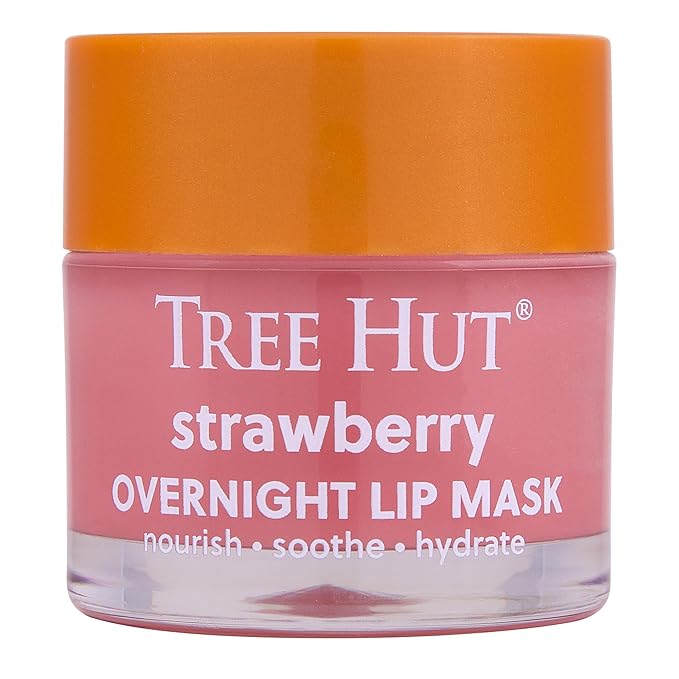 Tree Hut Strawberry Overnight Lip Mask | Leave on Overnight & Wake up to Soft, Hydrated Lips | Elevate your Self Care Routine | .6 oz.-Velvo Beauty