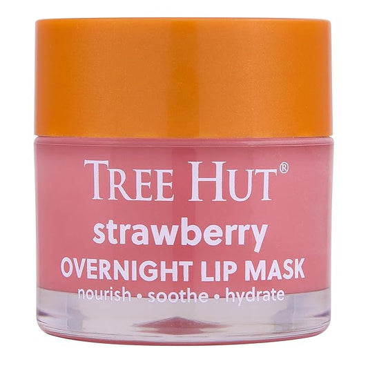 Tree Hut Strawberry Overnight Lip Mask | Leave on Overnight & Wake up to Soft, Hydrated Lips | Elevate your Self Care Routine | .6 oz.-Velvo Beauty