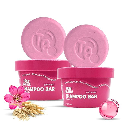 Hydrolyzed Oat Protein + Squalane Shampoo Bar for Girls - 4.5oz - For all Hair Types - Gentle on sensitive Eyes & Scalp - Natural, Tear-Free, Sulfate & Paraben-Free - Made in USA - 4.5oz (Pack of 2)-Velvo Beauty