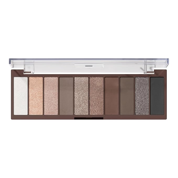 e.l.f. Perfect 10 Eyeshadow Palette, Ten Ultra-pigmented Nude Shades, Blendable Formula, Vegan & Cruelty-free, Everyday Smoky (Packaging May Vary)-Velvo Beauty
