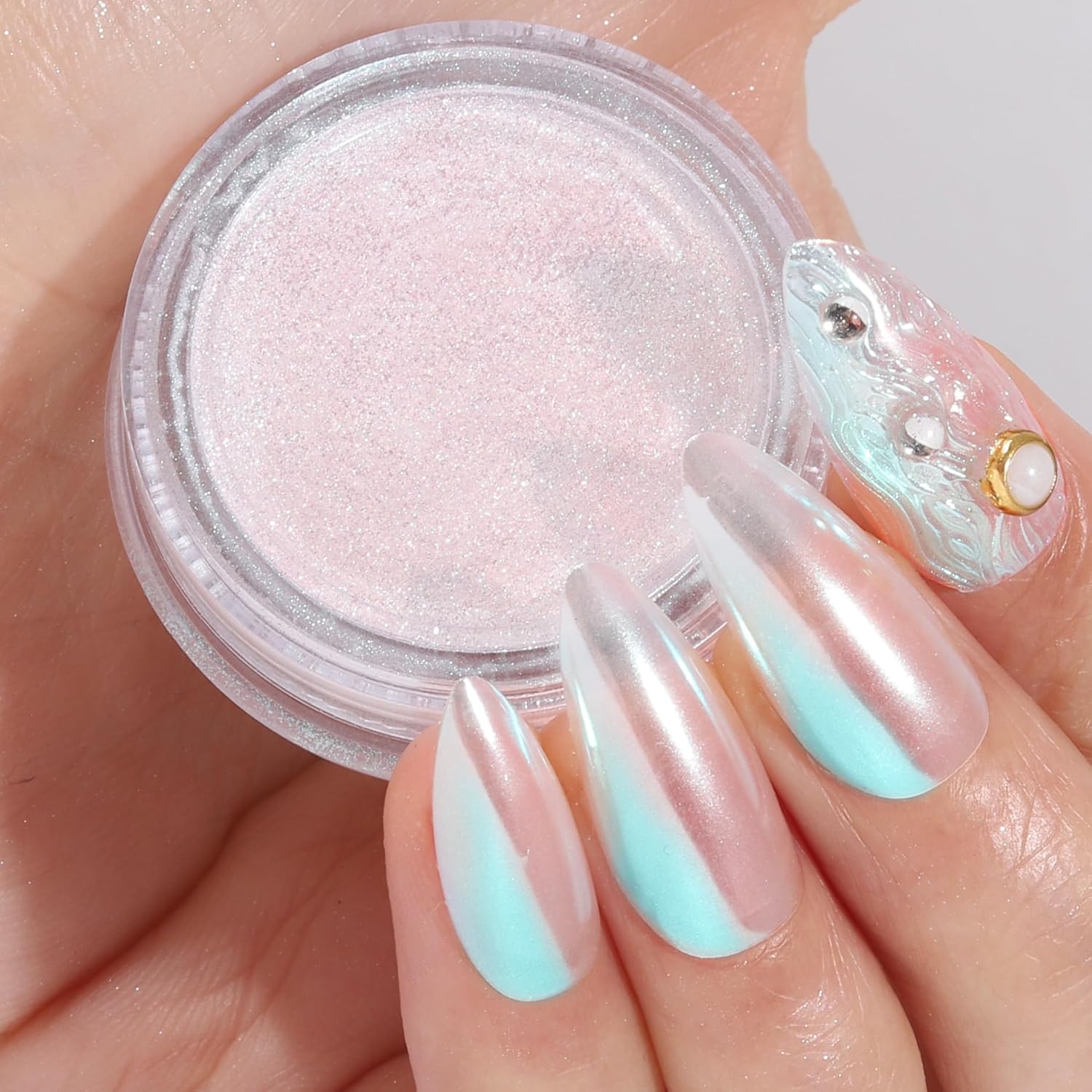Artdone Aurora Chrome Nail Powder, Iridescent Unicorn Powder Metallic Mirror Effect Pigment Pearlescent Mermaid Pearl Glitter Dust Kit, Nail Art Decoration, Resin Craft-Velvo Beauty
