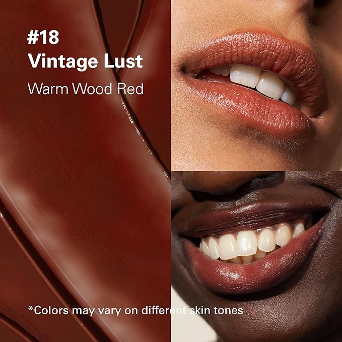 Melixir Vegan Lip Butter #18 Vintage Lust (+11 more colors), Hydrating Tinted Lip Balm Stick, Bee-Free, Petrolatum-Free, Plant-Based, Moisturizes Dry Chapped Lips With Shea Butter, Sheer Natural Finish-Velvo Beauty