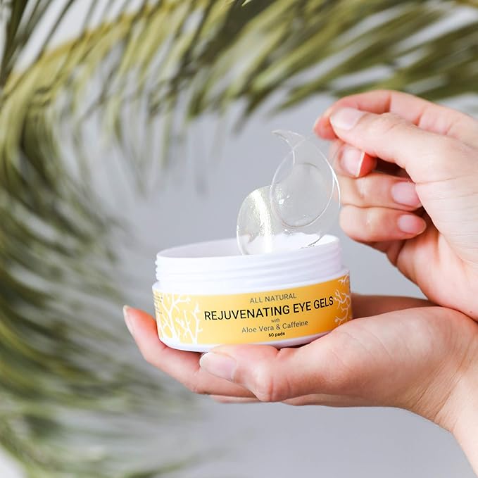 Doppeltree All Natural Caffeine Under Eye Patches & Hydrogel Masks (60 Pads) - Anti Aging Treatment for Crow Feet, Puffiness, Wrinkles, Dark Circles- Formulated in San Francisco-Velvo Beauty