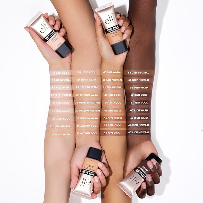 e.l.f. Soft Glam Foundation, Medium Coverage, Long-Lasting & Buildable Foundation For A Smooth, Satin Finish, Vegan & Cruelty-Free, 40 Tan Warm-Velvo Beauty
