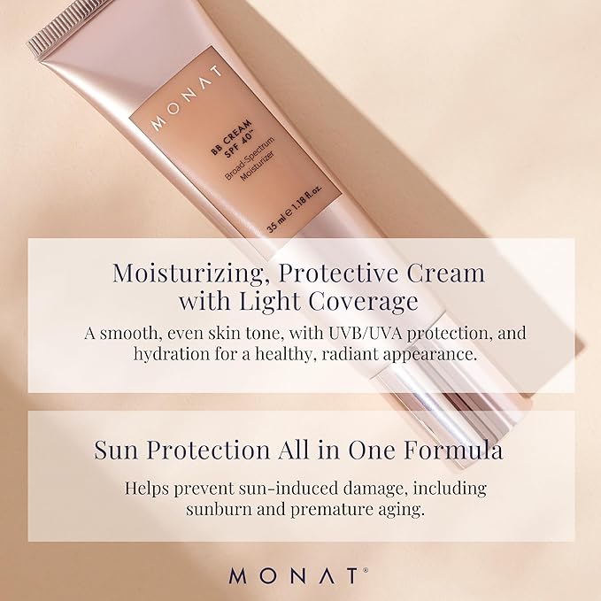 Monat BB Cream SPF 40 - Vanilla Broad-Spectrum Moisturizer, Lightweight Tinted Coverage, Fragrance-Free, 35ml/1.18 fl. oz.-Velvo Beauty