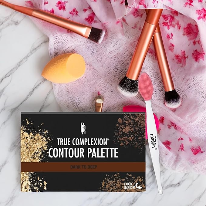 Contour Palette True Complexion, Dark To Deep, With Nose Cleaning Brush, Sculpting Palette Highlighting Powder Contouring Palette, Blendable Shades For Definition [Pack Of 2]-Velvo Beauty