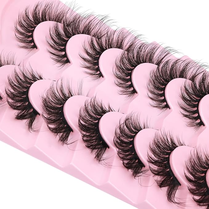 Fox Eye Lashes Faux mink Eyelashes Wispy Cat Eye Long False Eyelahses Dramatic Cross Full Volume Strip Lashes Pack 7 Pairs-Velvo Beauty