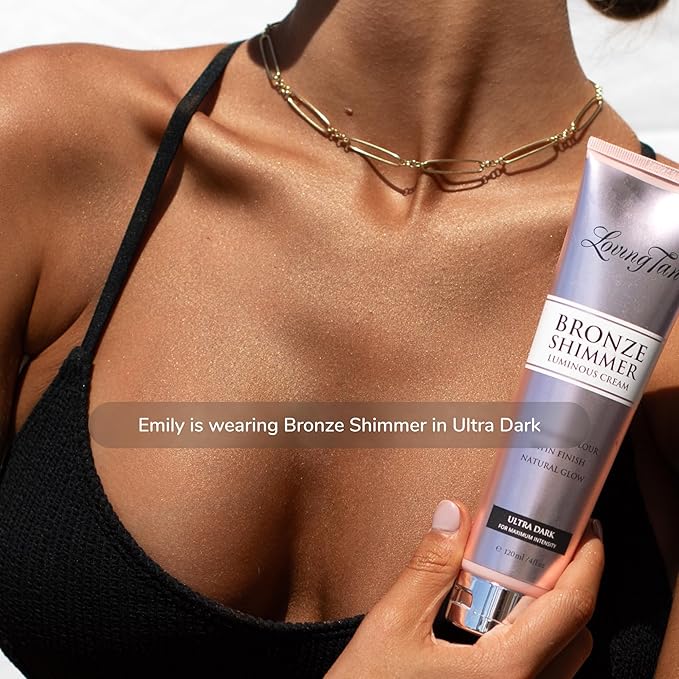 Loving Tan Bronze Shimmer Luminous Cream, Ultra Dark - Streak Free, Natural Looking, Instant Sunless Tanner - 6+ Self Tanning Applications per Tube, Cruelty Free - 4 FL Oz-Velvo Beauty