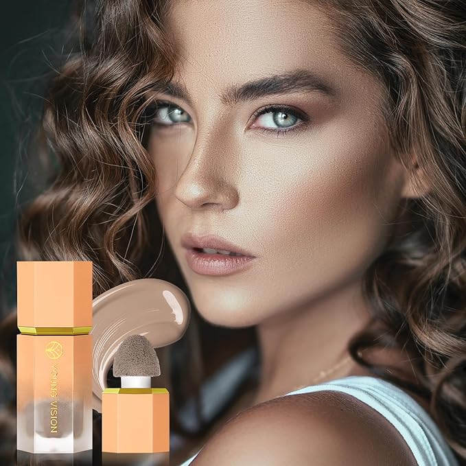 Liquid Contour Stick Makeup - Cream Face Contour Wand with Cushion Applicator, Natural Matte Long Lasting Creamy Bronzer Contour, Lightweight Silky Blendable (#02 SOFT TAN)-Velvo Beauty