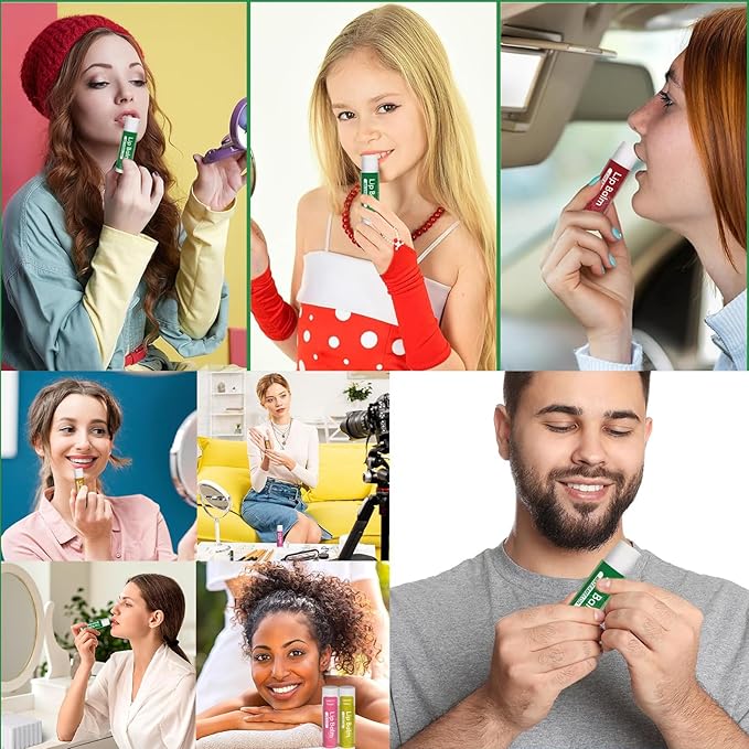 36 Pack Natural Lip Balm Bulk with Vitamin E and Coconut Oil - Moisturizing, Soothing, and Repairing Dry and Chapped Lips - 12 Flavors - Non-GMO-Velvo Beauty