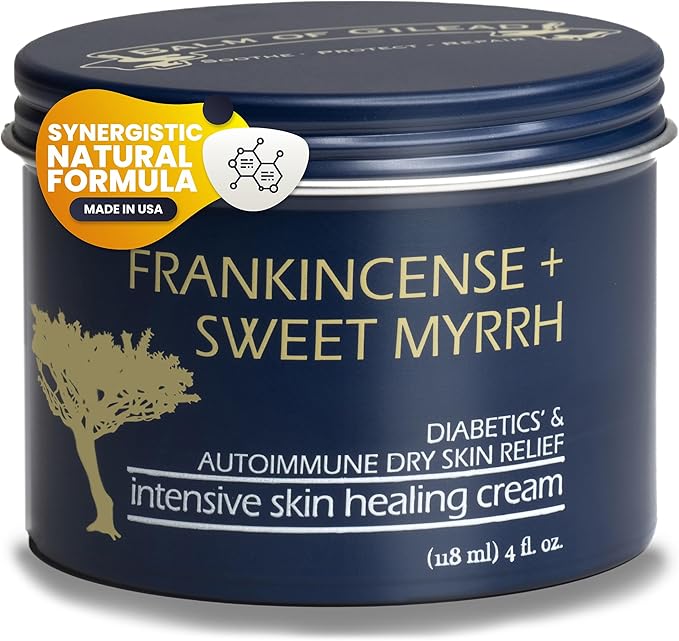 BALM OF GILEAD Foot Healing Cream – Frankincense & Sweet Myrrh Moisturizer for Sensitive Skin - Relieving Foot Therapy & Diabetic Skin Healing - Deeply Nourishing & Synergistic Cream-Velvo Beauty