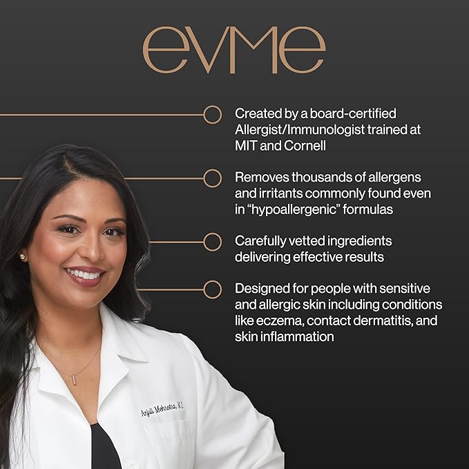 Evme Skincare Kit – Gentle Cleanser, Hydrating Serum & Night Cream – Nourishing for Sensitive Skin, Aiming for Sans-allergenic, Dermatologist-Tested, Fragrance-Free, Made in USA-Velvo Beauty