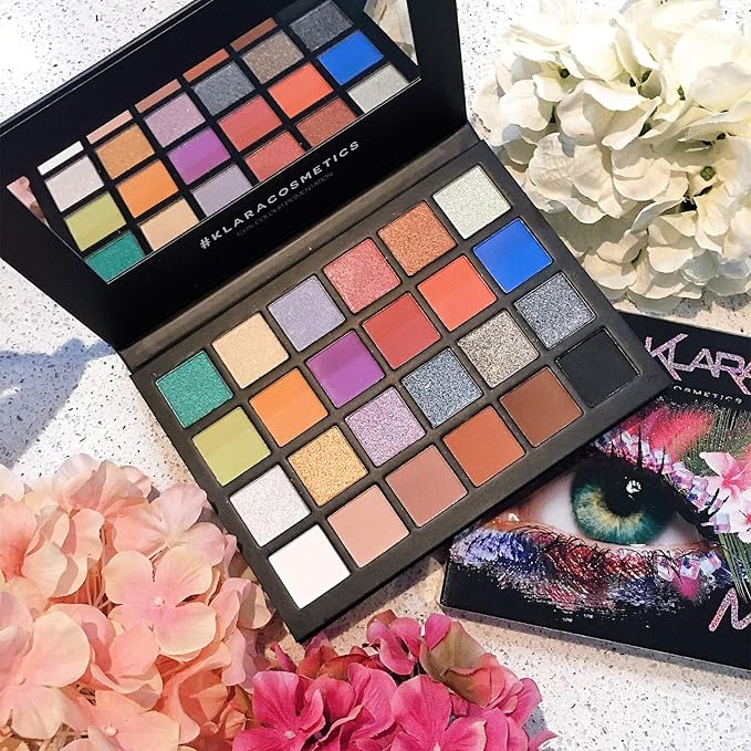 24 Shades Eyeshadow Palette - Festive Luxury Vibrant Bold Full-Color Pigment Long Lasting Matte Shimmer Eye shadow Palette (Malibu)-Velvo Beauty