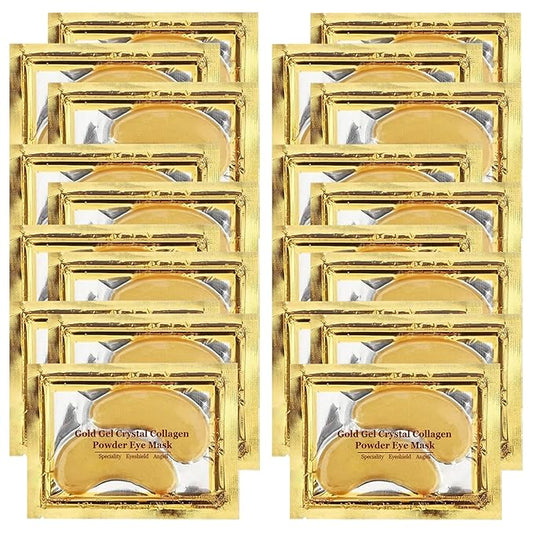 Under Eye Patches (20 Pairs) - Golden Eye Mask with Amino Acid & Collagen, Cooling Eye Care for Wrinkles, Puffy Eyes & Dark Circles, Skincare Treatment for Men & Women-Velvo Beauty