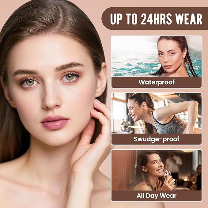 AWROSE Eyebrow Pencil, 2 Pack 3D Waterproof Microblading Eyebrow Pen 4 Fork Tip Tattoo Pencil, Precise Natural Magic Eye Brow Pen with Hair Like Strokes, 4 Points Multi-Used Eye Brow Pencils for Women-Velvo Beauty