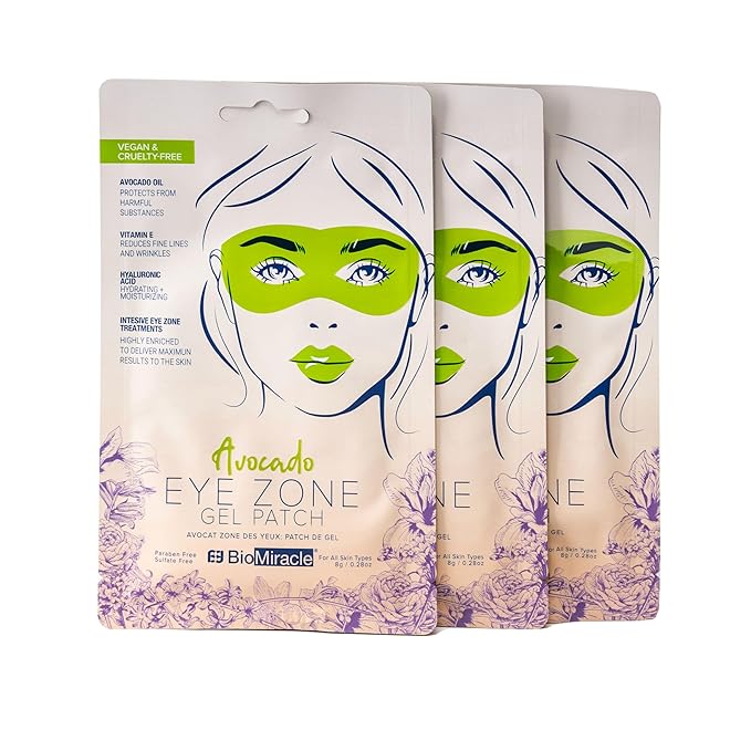 BioMiracle Avocado Eye Zone Gel Patch, Under Eye Treatment, For Under Eye Bags, Avocado Gel Patch (Pack of 3)-Velvo Beauty