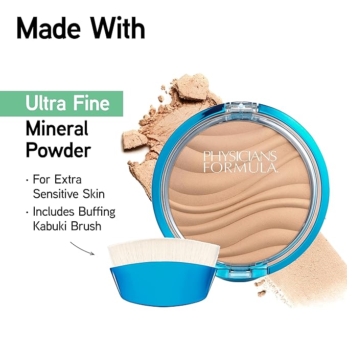 Physicians Formula Mineral Wear Talc-Free Airbrushing Pressed Powder, Full Coverage Mineral Face Powder for Sensitive Skin – Translucent-Velvo Beauty