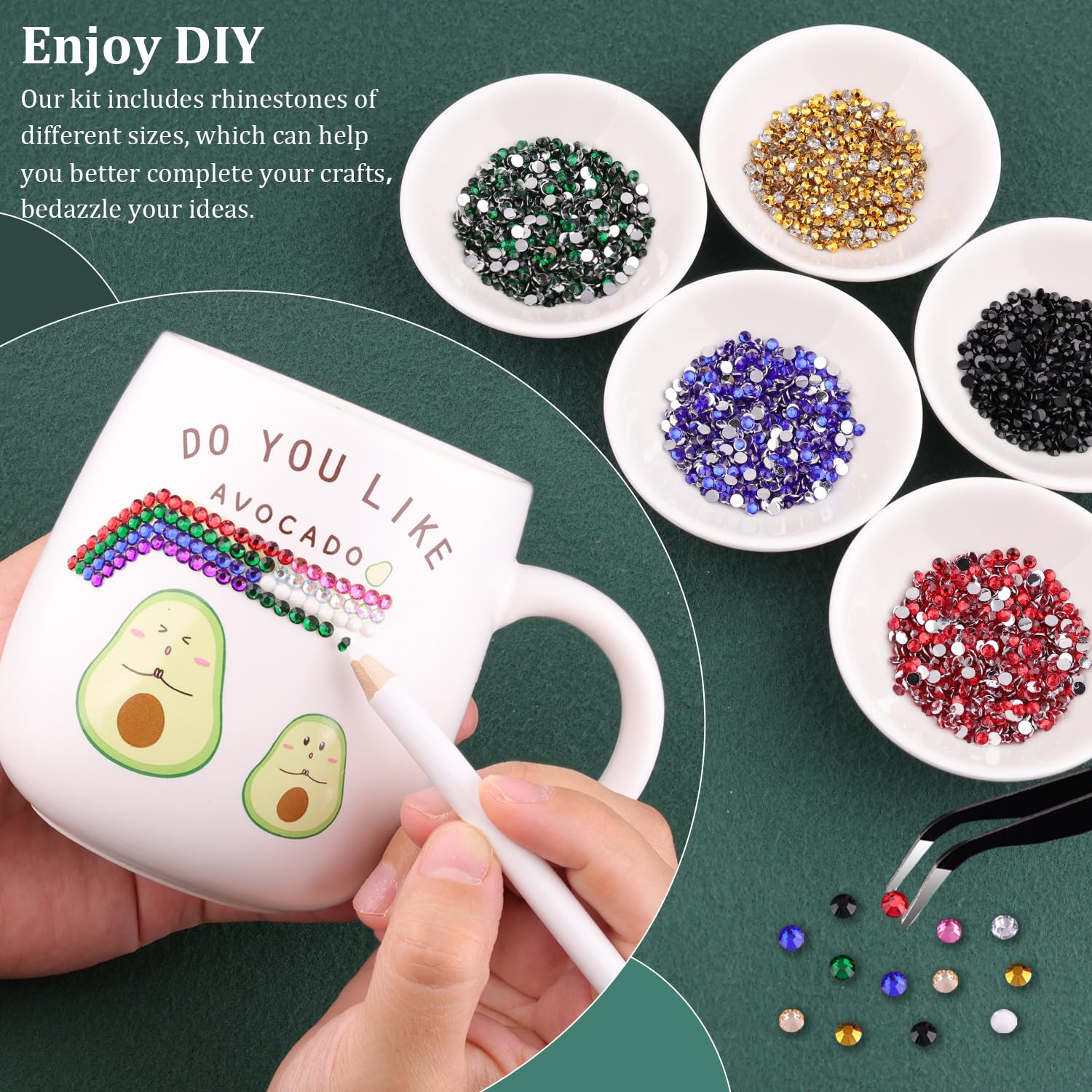 Resin Rhinestones for Crafting with B7000 Jewelry Glue, 1 Box Mix Colors 3mm Flatback Crystals with 3Pcs 10ml Glue for Bedazzling Crafts DIY Nail Art Makeup，Non Hotfix Gems for Clothing Shoes-Velvo Beauty