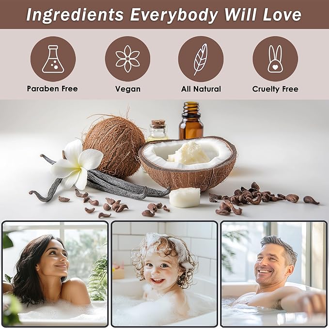 Bath Spa Gift Sets - Luxury Basket With Coconut & Vanilla - Spa Kit Includes Wash, Bubble Bath, Lotion, Bath Salts, Body Scrub, Shower Puff, Bathbombs, Soap in Wooden Basket-Velvo Beauty