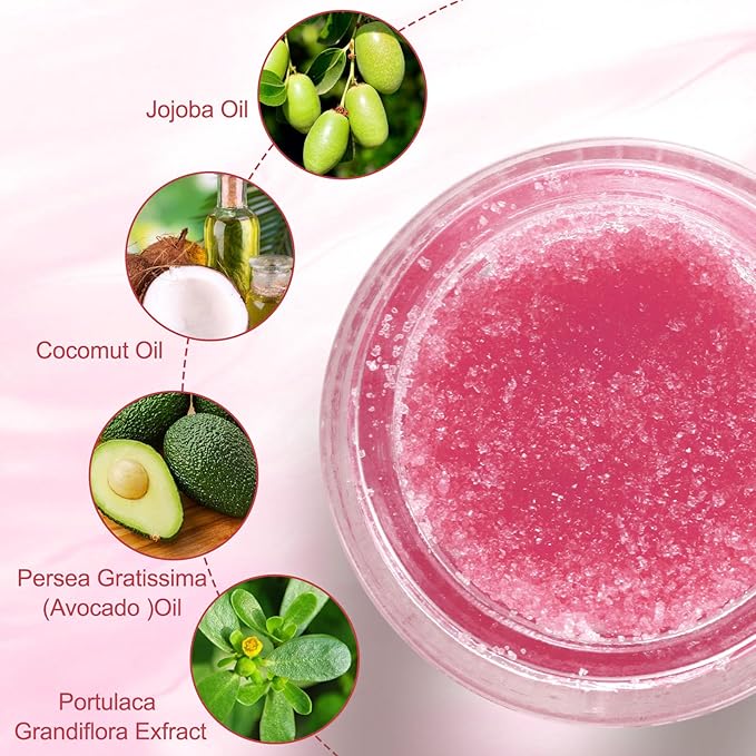 Lip Exfoliator Scrub, Lip Exfoliator Scrub and Moisturizer, Sugar Lip Scrub for Dry Cracked Lips, Gently Exloliate, Exfoliating Lip Scrub For Lip Repair, Nourish Lips (Peach)-Velvo Beauty