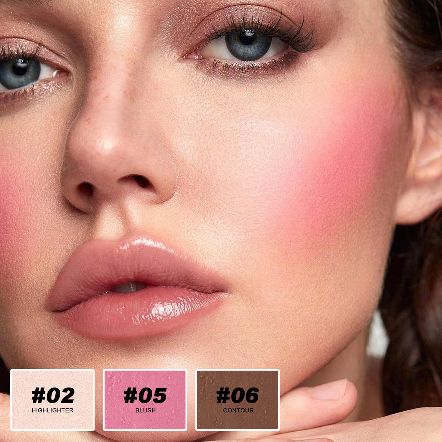 3 Colors Cream Contour Stick, Shades with Highlighter Stick,Blush Stick and Bronzer Contour Stick for Sculpt the Cheeks,Long Lasting,Waterproof,Matte & Dewy Finish for Women (LIGHT MEDIUM(2+5+6))-Velvo Beauty