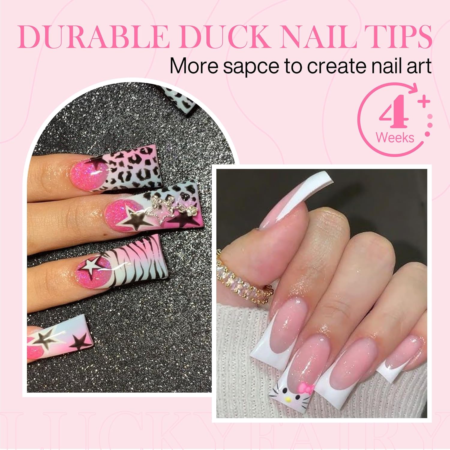 Half Cover Duck Nail Tips 504 Pcs Duck Press on Nails Clear Soft Gel Short Duck Nail Tips 11 Sizes Wide French False Nails for Acrylic Nails Professional for Y2K Art Salon-Velvo Beauty