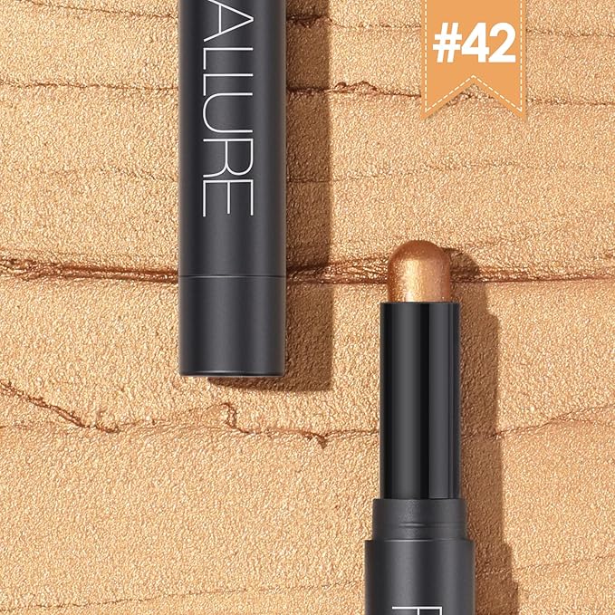 FOCALLURE Shimmer and Matte Cream Eyeshadow Stick,Smooth Brilliant Eye Brightener Pencil for Women,Long Lasting Waterproof Eye Shadow and Liners Makeup,CORAL-Velvo Beauty