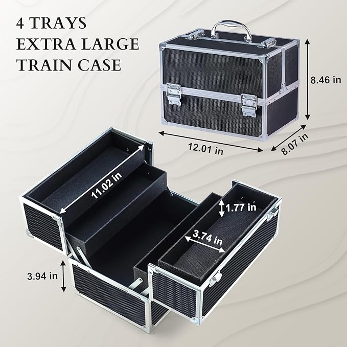 Color Nymph Makeup Sets for Teens Girls Women, Professional Makeup Kits All In One Makeup Set Storage Train Case, Beginner Full Cosmetics Kit with Eyeshadow Blush Lipstick Lipgloss Mascara etc Black-Velvo Beauty