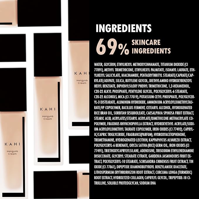 KAHI Single Veil Cream | Hangyob Foundation | Korean Tinted Moisturizer | Hydrating Perfect Cover BB Cream | Korean Skincare Makeup | Collagen Concealer Sun Cream Foundation 1.01 fl oz-Velvo Beauty